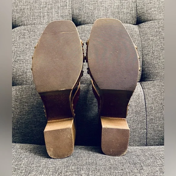 NWOB C Comfort Est. 1946 Cognac Brown Strappy Heeled Sandals - Picture 8 of 11